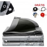 ShopJK krycí plachta STŘÍBRNO ČERNÁ 4 x 6 M 260 g/m² – Zboží Dáma
