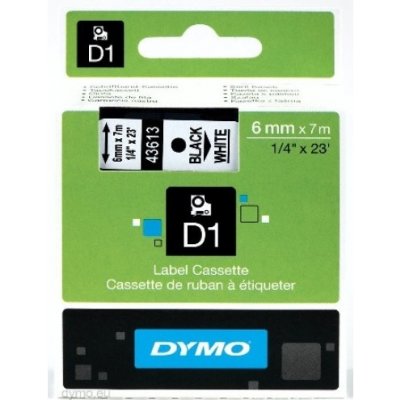 Páska do štítkovače Dymo 43613 bílá/černá 6mm/7m S0720780 – Zboží Mobilmania