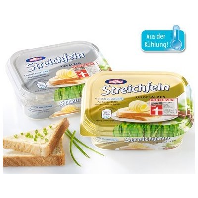 Milsani roztíratelné Máslo, solené 250 g – Zboží Dáma