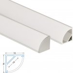 Hliníkový profil rohový, mléčný difuzor 16x16 mm, 1m, McLED ML-761.041.02.1 – Sleviste.cz