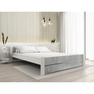 Textilomanie Ikaros Double beton / bílá s laťkovým roštem Matrace Somnia 18 cm – Zboží Dáma