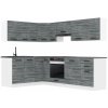 Kuchyňská linka Belini JANET Premium Full Version 420 cm šedý antracit Glamour Wood s pracovní deskou