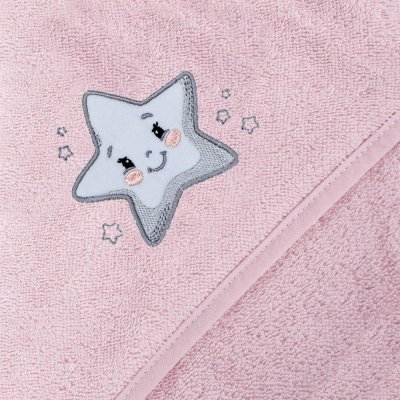 Ceba Baby Ručník s kapucí 100x100 - Star Pink