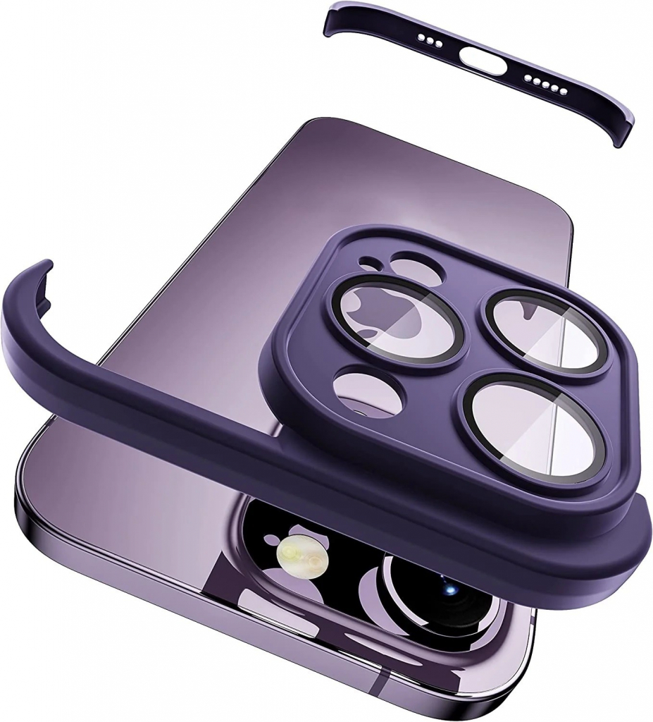 Pouzdro AppleMix Bumper / mini rámeček pro Apple iPhone 13 Pro Max + tvrzené sklo na čočky kamery - silikonové - černé