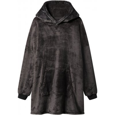 Dámská plyšová oversize mikina šedá – Zboží Mobilmania