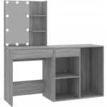 VidaXL 3120186 LED toaletní stolek se skříňkou kompozitní dřevo šedá sonoma – Zboží Mobilmania