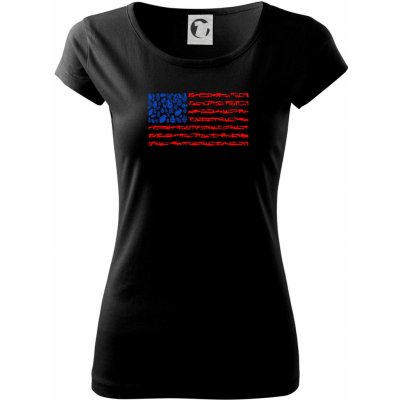 USA vlajka zbraně Pure dámské triko Černá – Zboží Mobilmania