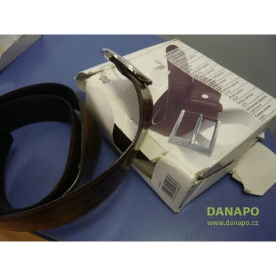 Kožený opasek pásek nastavitelný hnědý – Zboží Dáma