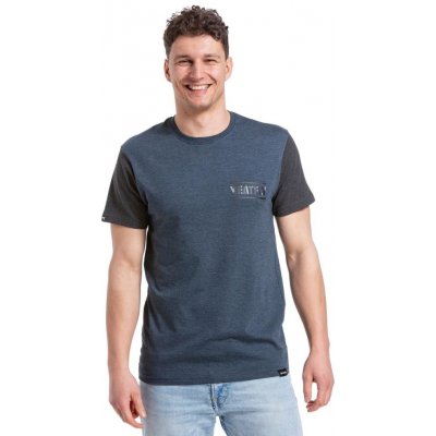 Meatfly pánské tričko Pitstop Navy Heather/Charcoal Heather Modrá