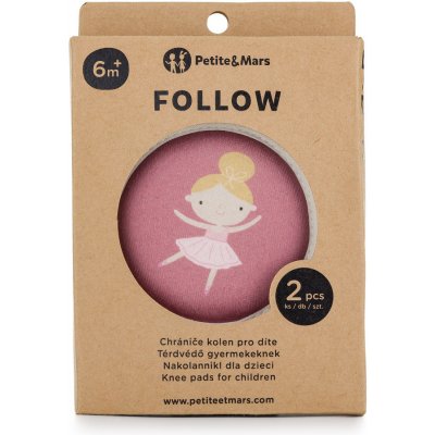 Petit&Mars Chrániče kolen elastické na lezení Follow Dusty Rose – Zboží Mobilmania