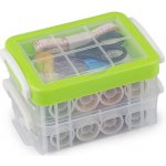 Sada na šití v boxu dvoupatrová, malé, 2 zelená sv. – Hledejceny.cz