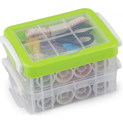 Sada na šití v boxu dvoupatrová, malé, 2 zelená sv. – Hledejceny.cz