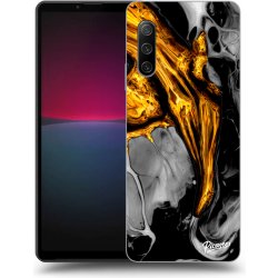 Pouzdro Picasee silikonové Sony Xperia 10 IV 5G - Black Gold čiré