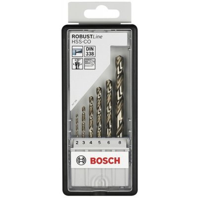 Sada vrtáků do kovu Robust Line HSS-Co, 6dílná Bosch 2; 3; 4; 5; 6; 8 mm – Sleviste.cz