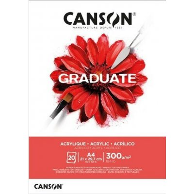 Canson Graduate Acrylic Skicák v lepené vazbě A4 300g 20 listů – Sleviste.cz