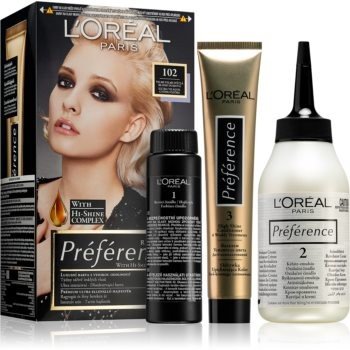 L'Oréal Féria Preférence 102 velmi velmi světlá blond duhová