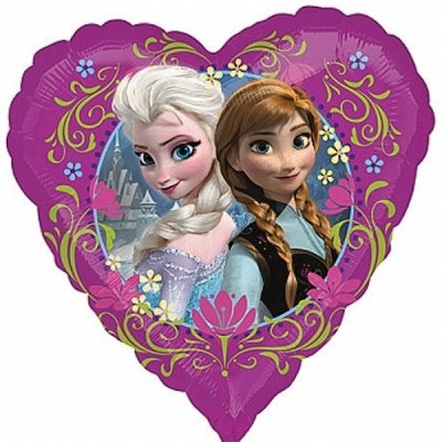 Amscan BALONEK FOLIOVÝ Frozen Anna a Elsa v srdíčku 45cm – Hledejceny.cz