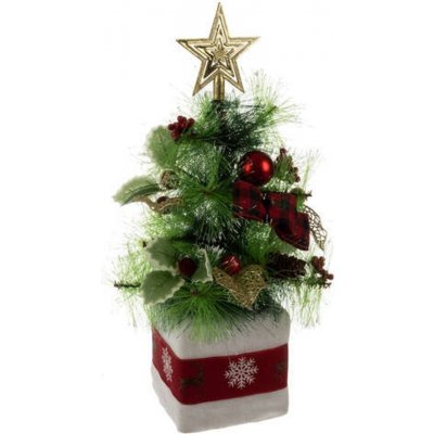 Ruhhy 22591 Umělý Vánoční stromek 45 cm ozdobený s hvězdou a podstavcem – Zboží Mobilmania