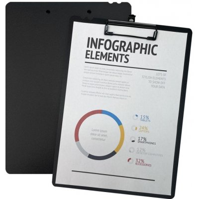 Morandi A4 podložka s klipem černá – Sleviste.cz