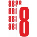 Čísla samolepicí 8 červená samolepící vinylová fólie velikost znaku 200 mm – Zboží Mobilmania