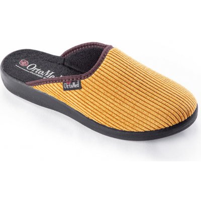 Dámské domácí manšestrové pantofle žluté – Zboží Dáma