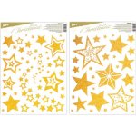 UNIPAP okenní fólie vánoce glitr VA028 zlaté 30x42cm 3091 8886452 375485 – Hledejceny.cz