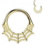 Šperky4U Zlacený segment kruh pavučina helix cartilage tragus piercing TITAN TIT1434-1210 – Zboží Dáma