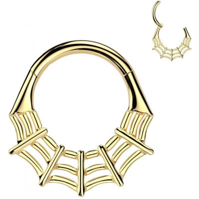 Šperky4U Zlacený segment kruh pavučina helix cartilage tragus piercing TITAN TIT1434-1210 – Zboží Dáma