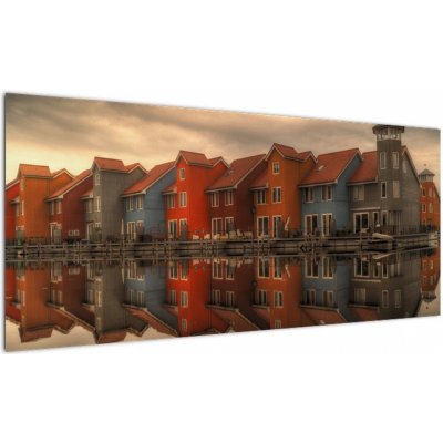 Obraz barevných domečků, jednodílný 100x40 cm – Zboží Mobilmania