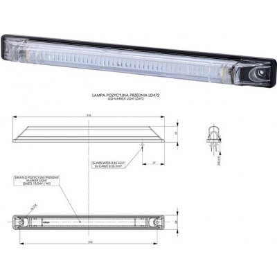 Svítilna poziční 12v/24v 0,5/1w led bílá, kabel 0,25m 0037928_A, , , – Hledejceny.cz