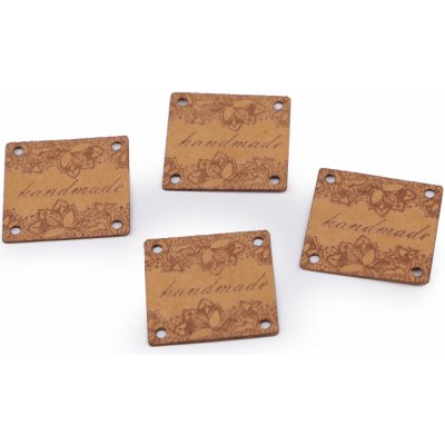 Štítek z pratelného papíru - Hand made čtverec 25x25mm – Hledejceny.cz