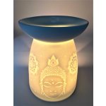 Mani Bhadra Aroma lampa Buddha bílá keramika 12,5 x 9,5 cm – Zboží Dáma