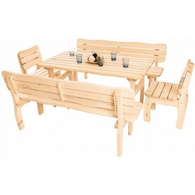 DEOKORK Masivní zahradní sestava z borovice VIKING 1+2+2 (40 mm) 150 cm – Hledejceny.cz