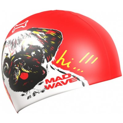 Mad Wave Docat Swim Cap Junior Bílo/červená