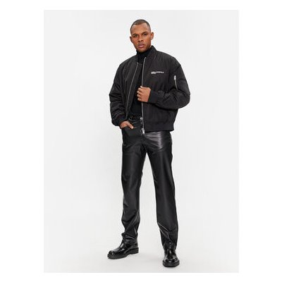 Karl Lagerfeld Jeans Kožené kalhoty 240D1003 Černá – Zboží Mobilmania
