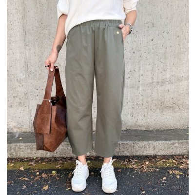 Khaki trendy barrelové kalhoty METFISS – Hledejceny.cz