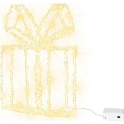 Dekorácia MagicHome Vianoce darček akryl 80xLED teplá biela 21x5x28 cm 2xAA – Hledejceny.cz