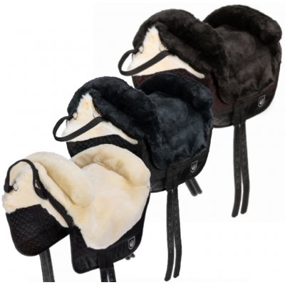 CHRIS Beránkové sedlo T Iberica Plus Bareback Pad antracit/černé/přírodní – Zboží Dáma