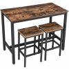 Barový set VASAGLE Barový set - stůl + židle Industry, hnědá/černá,