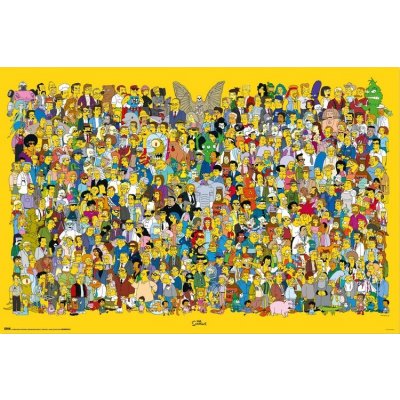 Plakát, Obraz - The Simpsons - Cast, 91.5 × 61 cm – Zboží Dáma