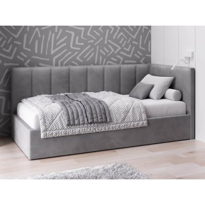 AMI Nábytek Tom s roštem a úložným prostorem Grafitový Velvet – Zboží Dáma