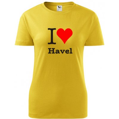 Žluté dámské tričko I love Havel dárek pro novopečenou maminku nebo babičku tričko se jménem – Hledejceny.cz