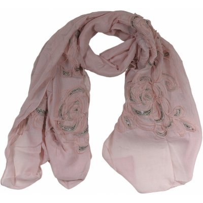 Ewena šátek s květy růžová