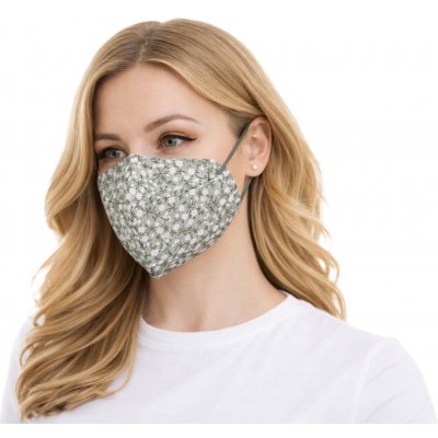 Balerina Zdravotnický Český nanorespirátor FFP2 Grey flowers – Zboží Mobilmania