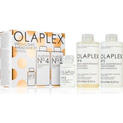 Olaplex Strong Days Ahead Hair Kit obnovující šampon pro všechny typy vlasů 250 ml + posilující kondicionér pro hydrataci a lesk 250 ml + ošetřující péče pro poškozené a křehké vlasy 50 ml kosmetická – Zbozi.Blesk.cz