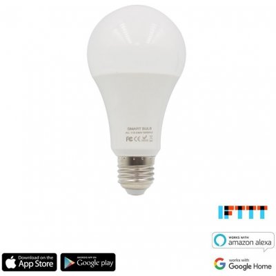 iQtech SmartLife WB009, Wi-Fi LED RGBW žárovka E27, 110-260 V, 9 W, bílá/barevná