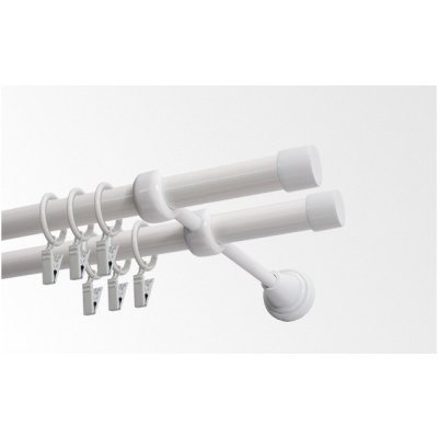 GARNÝŽE-HEBR Garnýž Pullo bílá dvojitá 400 cm – Sleviste.cz