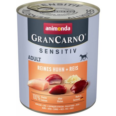 Animonda GranCarno Adult Sensitiv čisté kuře a rýže 6 x 0,8 kg – Zboží Mobilmania