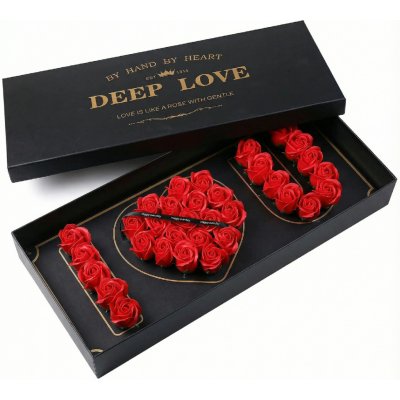 Medvídárek velký dárkový box z mýdlových růží červený – Zboží Mobilmania