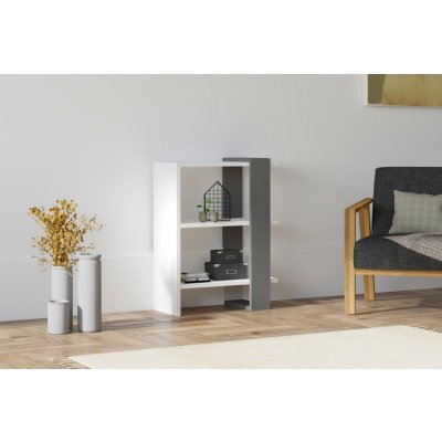 Asir Knihovna FUNDA antracit bílá – Sleviste.cz